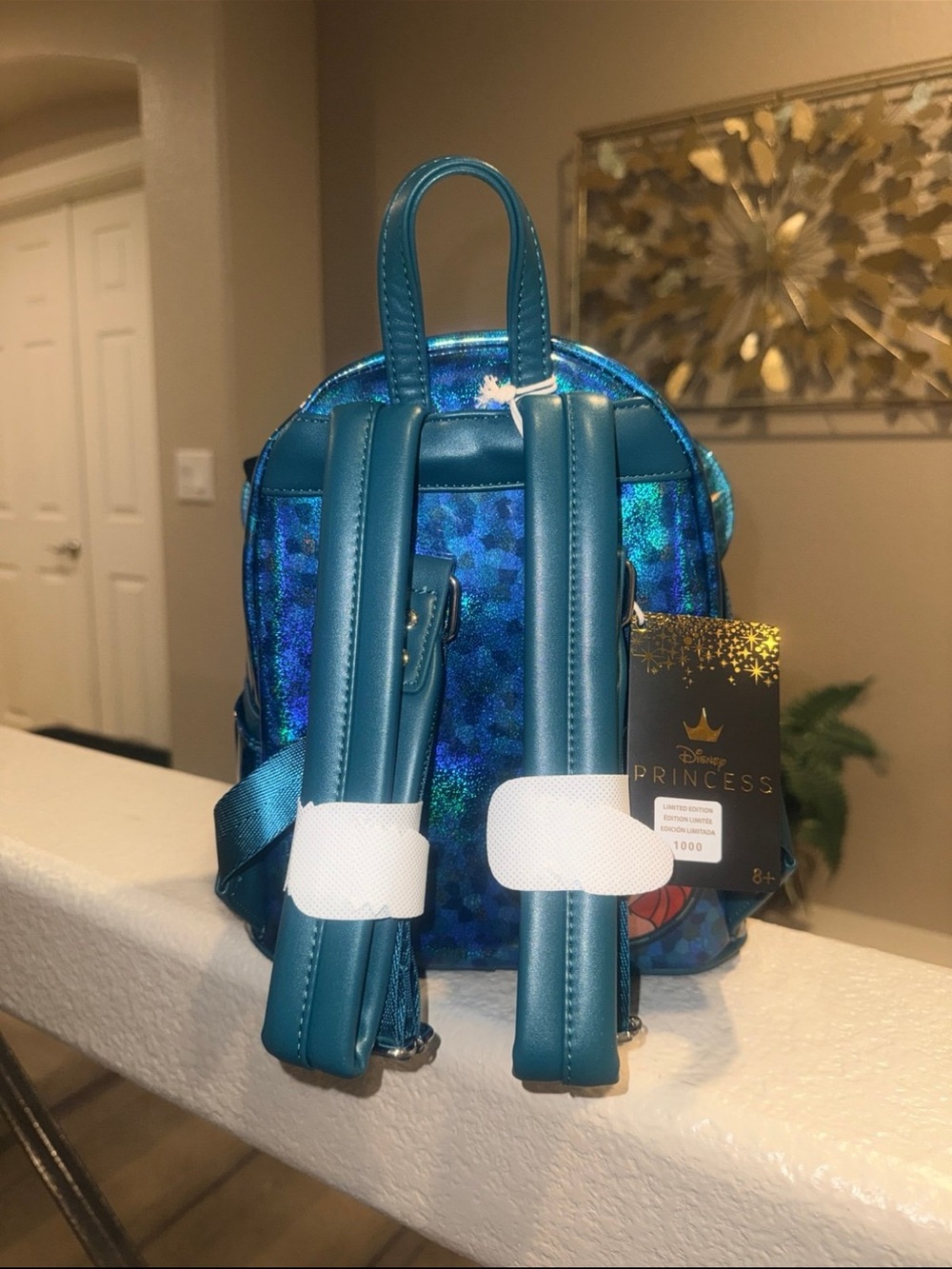 Ariel Stained Glass Loungefly Mini Backpack and Matching Ears NWT!!! - Picture 4 of 6